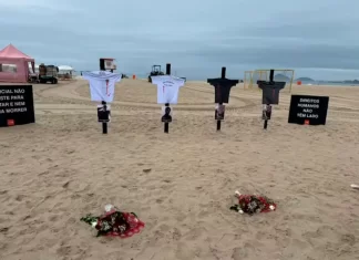 Homenaje en las playas de Copacabana