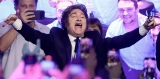 Milei festejó el triunfo nacional.