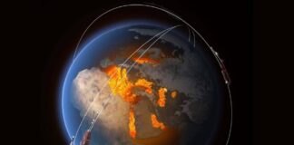 El campo magnético de la Tierra se está deformando. Foto: ESA/ATG Medialab.