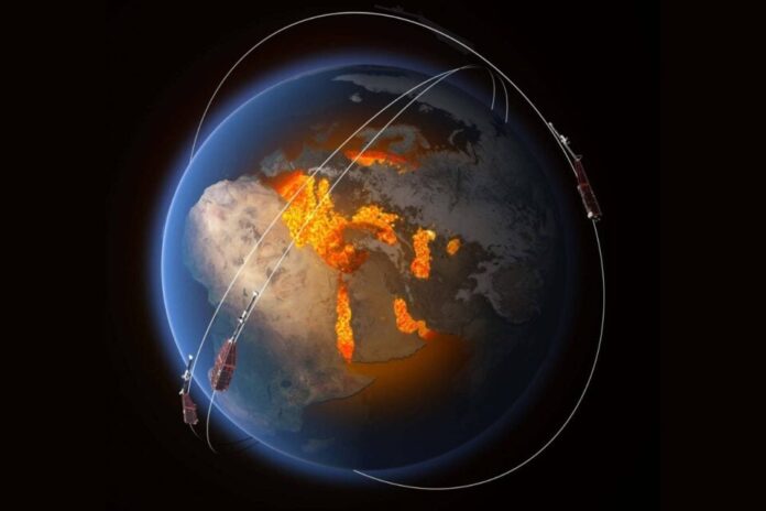 El campo magnético de la Tierra se está deformando. Foto: ESA/ATG Medialab.