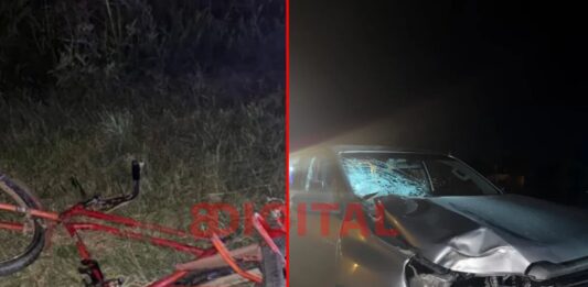 Un ciclista murió tras ser embestido por una camioneta en el kilómetro 212. Foto: Elochodigital