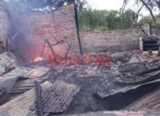 Una familia de Paraná perdió todo en un incendio. Foto: Elochodigital