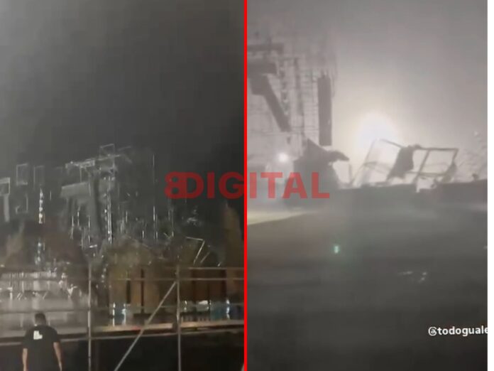 fuerte temporal derrumbó el escenario en San Nicolás de la FDD