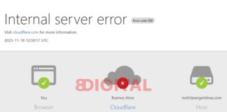 Caída global de Cloudflare en Noticias Argentinas. Foto: Elochodigital