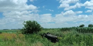 Despiste y vuelco en Ruta 12
