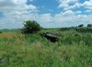 Despiste y vuelco en Ruta 12