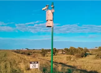 Instalaron radares de control en la Ruta 174. Foto: (Chikilín Albornoz).