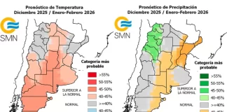 El informe detallado para Entre Ríos. Foto: SMN.