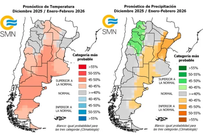 El informe detallado para Entre Ríos. Foto: SMN.