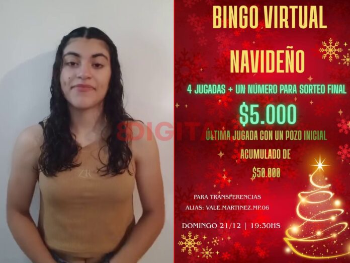 Joven organiza un Bingo Virtual Navideño para cumplir su sueño