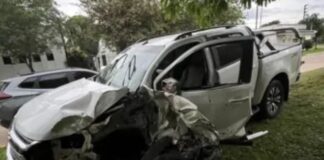 Una camioneta chocó contra una columna y el conductor dio positivo en alcoholemia en Chajarí