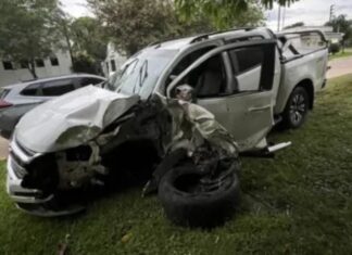 Una camioneta chocó contra una columna y el conductor dio positivo en alcoholemia en Chajarí