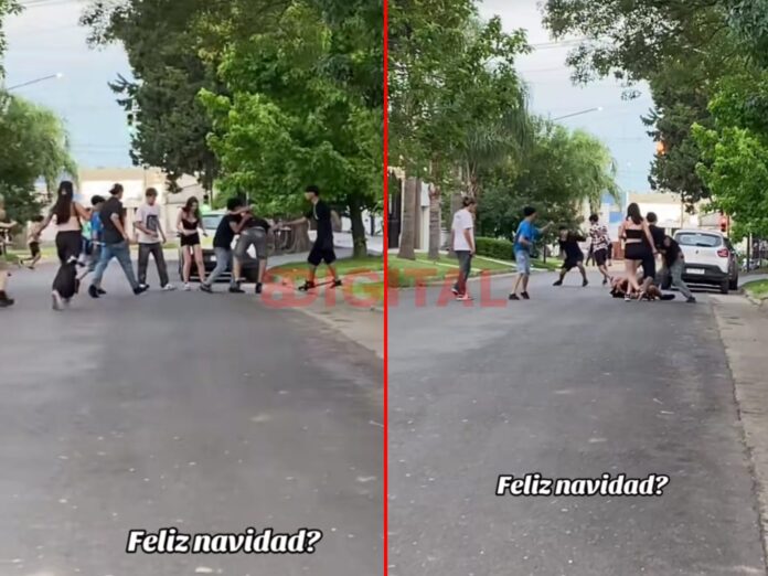 Violenta pelea entre jóvenes en Crespo. Foto: Elochodigital Violenta pelea entre jóvenes en Crespo. Foto: Elochodigital