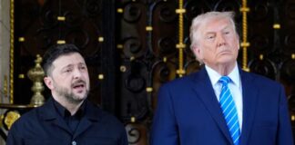Donald Trump recibe a Volodimir Zelenski en la Florida (Foto: AP)