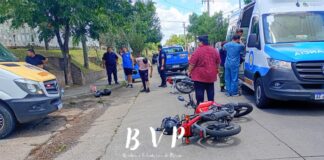 Dos motociclistas lesionados tras un accidente en Paraná. Foto: (BVP)