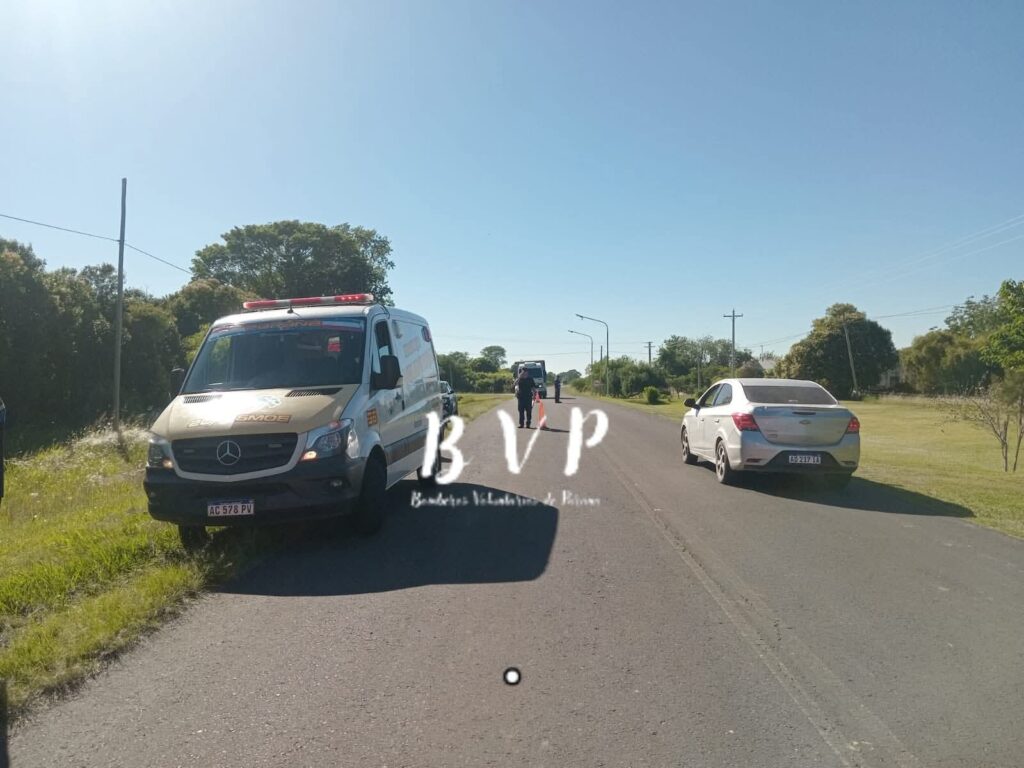 Un vuelco vehicular sobre la Ruta 131, en la zona de Villa Fontana. Foto: BVP