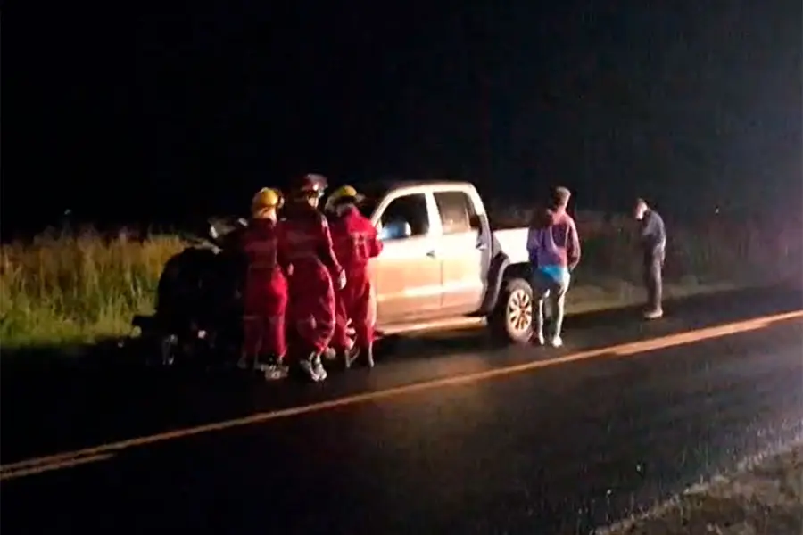 La camioneta involucrada en el accidente. Foto: Puerto FM Seguí.
