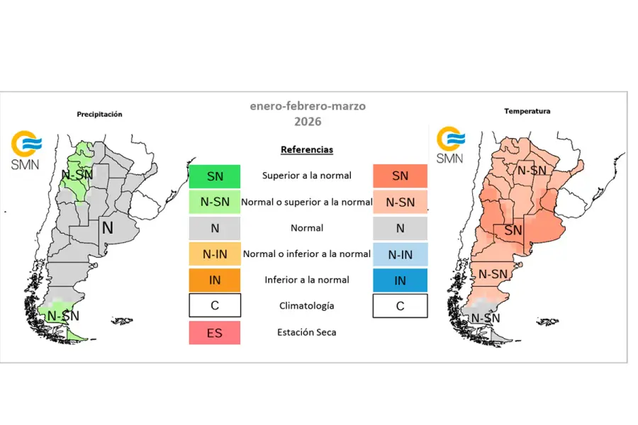 Lluvias y temperaturas: el pronóstico del tiempo para los primeros tres meses de 2026