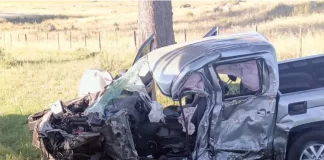 Así quedó la camioneta que manejaba el entrerriano. Foto: Diario El Sol.