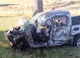 Así quedó la camioneta que manejaba el entrerriano. Foto: Diario El Sol.