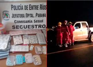 Secuestran pastillas en una camioneta vinculada al detenido por el choque fatal en ruta 32 El allanamiento se hizo este martes. Foto: P.E.R. y FM Puerto Seguí.