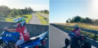 Nene de 5 años manejó por la ruta en un cuatriciclo