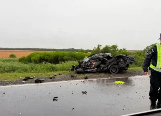 Un muerto en un tremendo choque entre un auto y un camión en una ruta santafesina Tragedia vial sobre ruta santafesina. Foto: Radio Eme