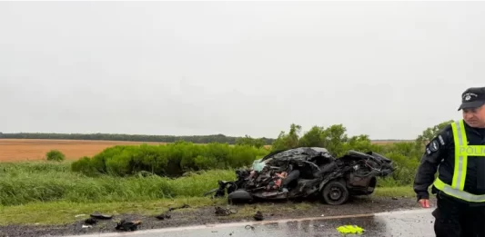 Tragedia vial sobre ruta santafesina. Foto: Radio Eme