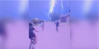 Un rayo cayó a metros de chicos en bicicleta en Cerrito. Foto: FM Cerrito