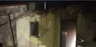 La vivienda afectada por el incendio. Foto: Bomberos Voluntarios de Paraná.