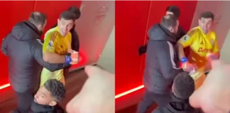 Dibu Martínez se cruzó con hinchas del Arsenal