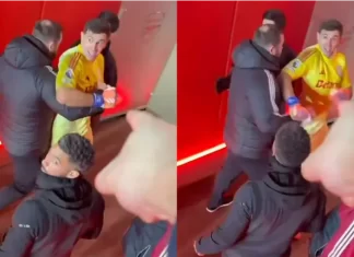 Dibu Martínez se cruzó con hinchas del Arsenal