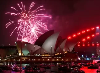 El Opera House de Sídney en Año Nuevo. Foto: SAEED KHAN - AFP