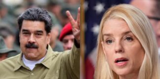 Pam Bondi, fiscal general de Estados Unidos, detalló públicamente los delitos por los que está imputado Nicolás Maduro (Foto: AFP y AP).