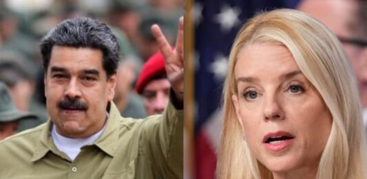 Pam Bondi, fiscal general de Estados Unidos, detalló públicamente los delitos por los que está imputado Nicolás Maduro (Foto: AFP y AP).