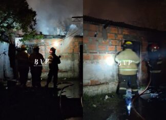 Incendio en una vivienda de Paraná. Foto: (BVP)