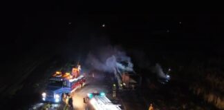 Incendio de un camión en la Autovía 14. Foto: Captura video