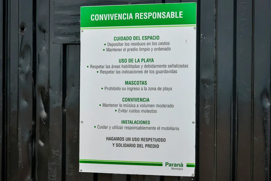 Convivencia responsable balneario Thompson en Paraná