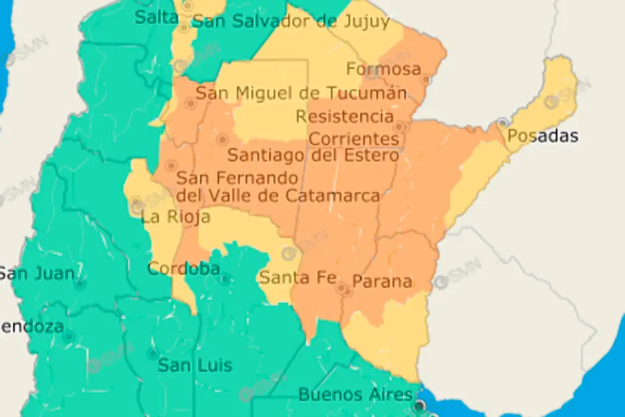 Alerta por tormentas para este viernes