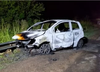 Choque e incendio sobre Ruta 39. Foto: FM Riel