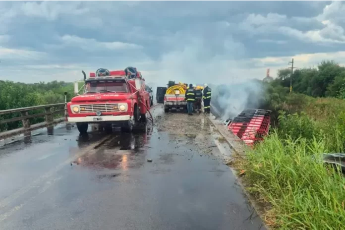 Fatal accidente sobre Ruta Nacional 127. Foto: Policía de Entre Ríos