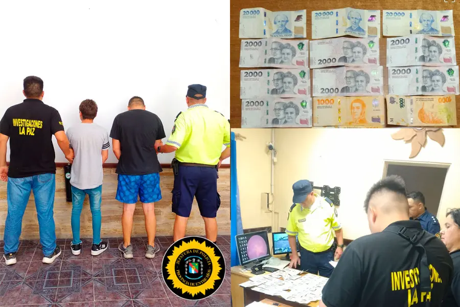 Dólares secuestrados en Ruta 12.