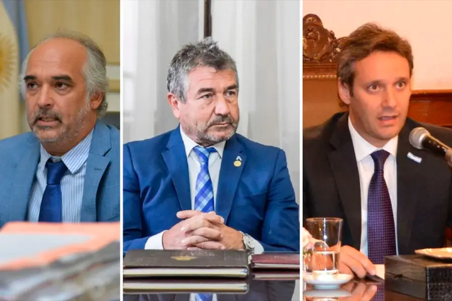 El fiscal Candiotti, el ministro Roncaglia y el juez Ríos, los supuestos blancos del plan criminal.