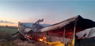 Incendio destruyó un galpón rural en Villaguay y murieron unos 500 cerdos