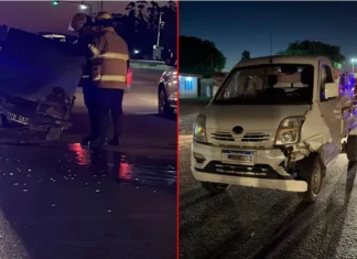 Choque en Ruta 12 y calle Ferré: una mujer resultó herida tras colisión cerca de San Benito Foto: Cuerpo Activo de Bomberos Voluntarios de Paraná.