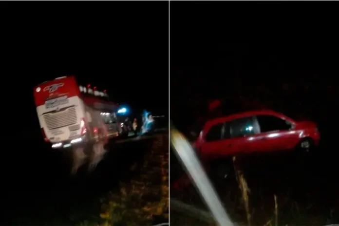 Chofer de colectivo se descompensó y chocó contra un auto en la Autovía 14 Chofer de colectivo se descompensó y chocó contra un auto en la Autovía 14