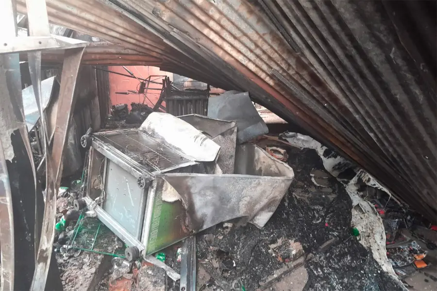 Así quedó el lugar tras la explosión