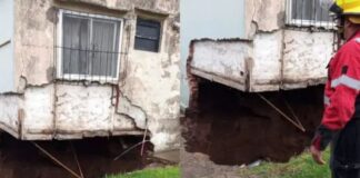 Una vivienda al borde del derrumbe tras el fuerte temporal