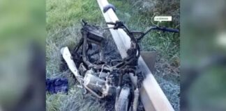 Motociclista incendió su moto durante un control policia. Foto: La Semana Digital