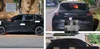 El auto secuestrado por la policía